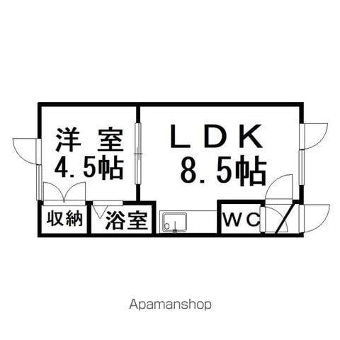 ネスポアール愛(1DK/2階)の間取り写真