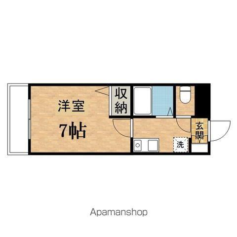 プロミネンス(1K/1階)の間取り写真