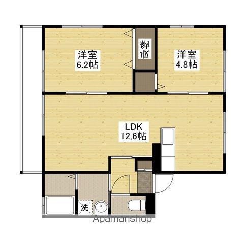 レトア金亀Ⅱ(2LDK/2階)の間取り写真
