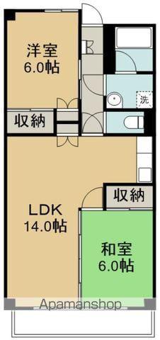 ハイデンス宮城野(3DK/2階)の間取り写真