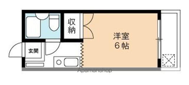 フラワーハイツ(1K/3階)の間取り写真