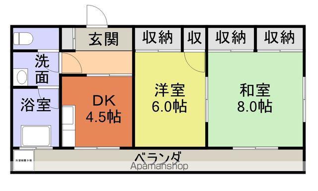 稲田ビル(2DK/3階)の間取り写真