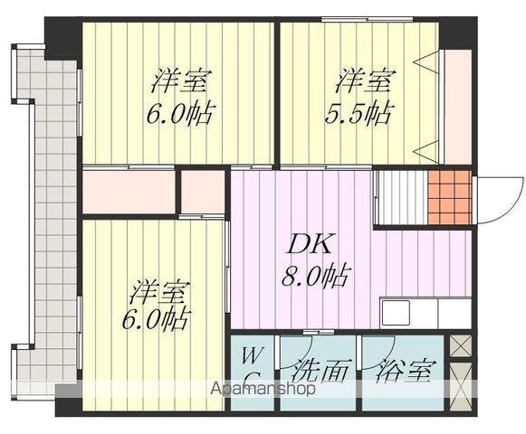 ハイム美沢(3DK/5階)の間取り写真