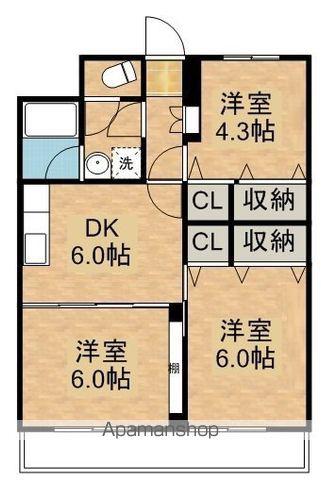 弥生ハイツ(3DK/1階)の間取り写真