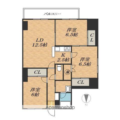 CENTER CITY3(3LDK/9階)の間取り写真