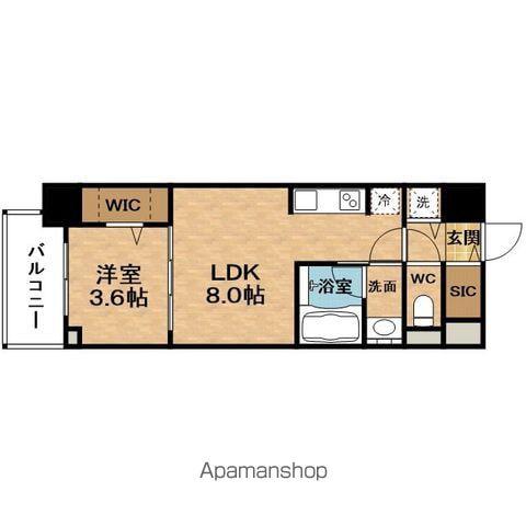 URBANEXNAKAZAKICHO(1LDK/9階)の間取り写真