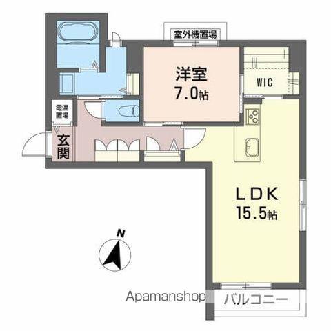 メゾンマスト名須川C棟(1LDK/2階)の間取り写真