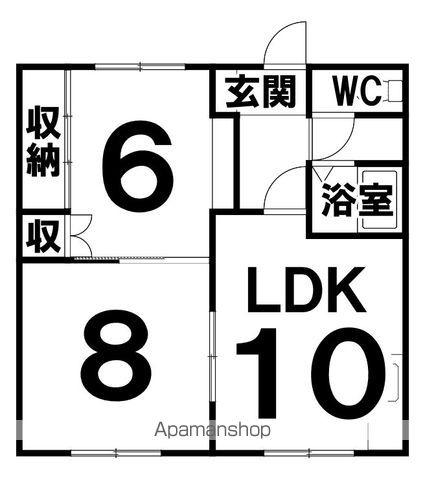 西2条ハイツ(2DK/1階)の間取り写真