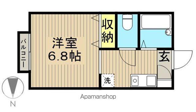 花ハウスⅡ(1K/2階)の間取り写真