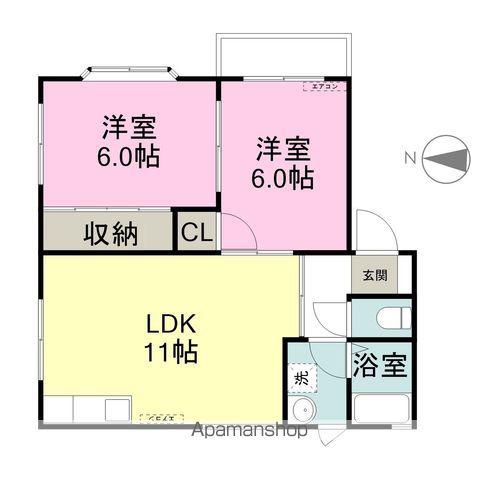 フルール西木田 A棟(2LDK/1階)の間取り写真