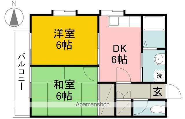 仙波ハウス(2DK/2階)の間取り写真