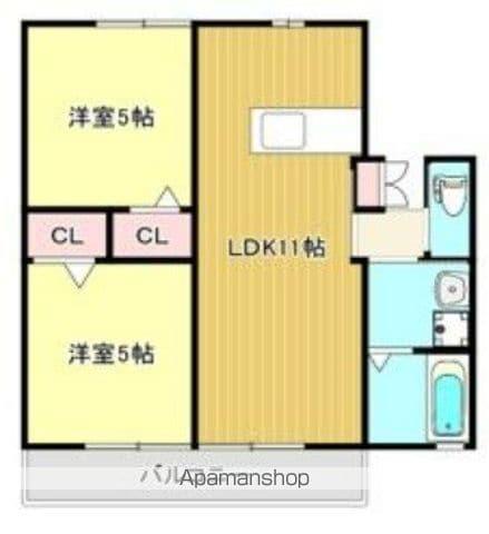 LAND MARK(2LDK/2階)の間取り写真