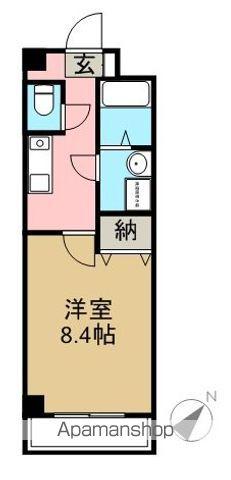 サンアップウェルⅠ(1K/4階)の間取り写真