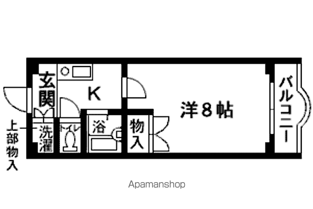 シャンブル八木山(1K/1階)の間取り写真