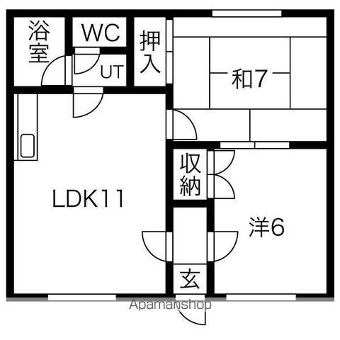 ドミール幸Ⅰ(2LDK/2階)の間取り写真