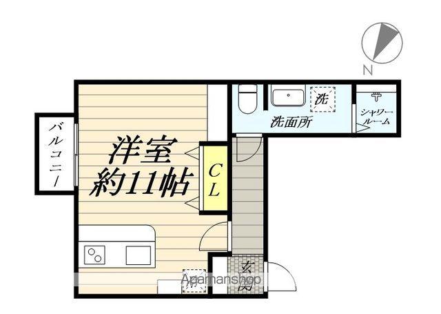 JCOME白楽(ワンルーム/2階)の間取り写真