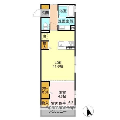 ガルボ上千田(1LDK/2階)の間取り写真