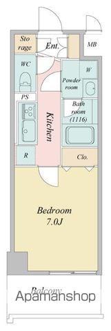 LASANTE柏(1K/7階)の間取り写真