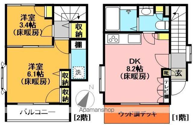 小田急電鉄小田原線 下北沢駅 徒歩10分 2階建 築21年(2DK)の間取り写真