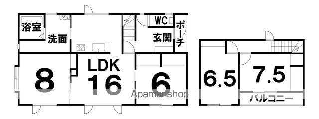 根室本線 西帯広駅 徒歩87分 2階建 築55年(4LDK)の間取り写真