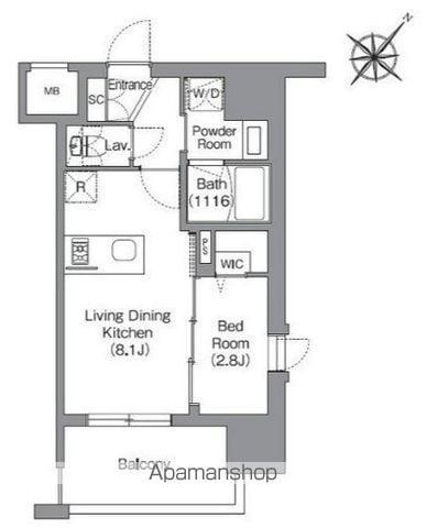 SEASON FLATS渡辺通(1LDK/3階)の間取り写真