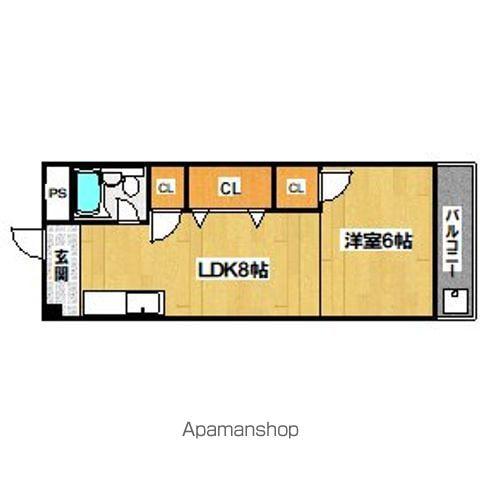 エバーグリーン西田辺ハイツ(1LDK/7階)の間取り写真