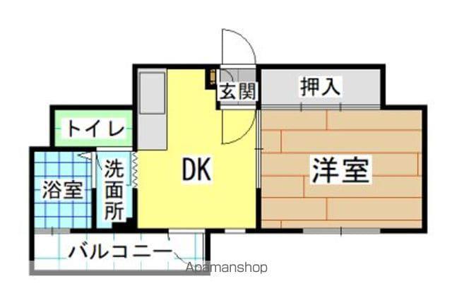 プリモレガーロ香春口(1DK/4階)の間取り写真