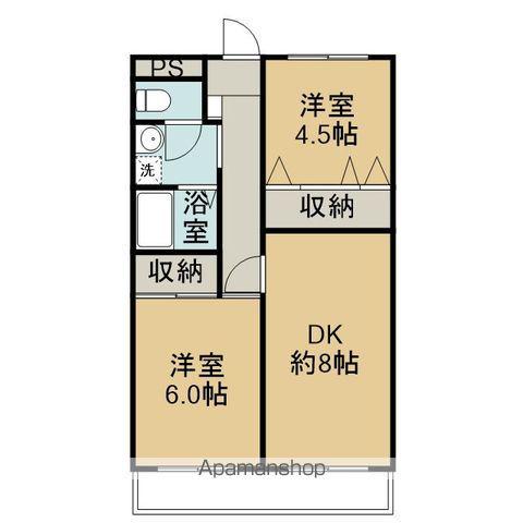 モロマンションA棟(2DK/3階)の間取り写真