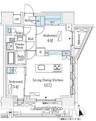 シーズンフラッツ浅草六丁目(2LDK/5階)の間取り写真