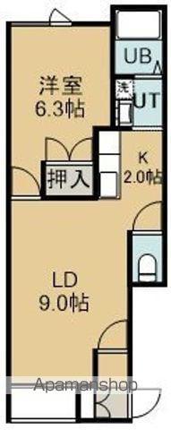 リヴェール松陰(1LDK/2階)の間取り写真