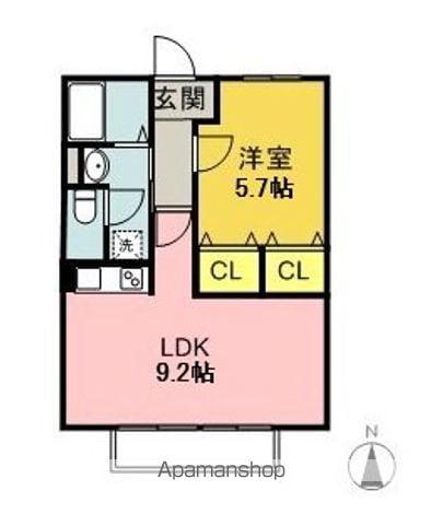 名鉄各務原線 細畑駅 徒歩10分 2階建 築28年(1LDK/2階)の間取り写真