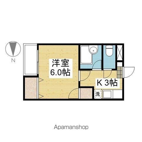 ジョイフル今市(1K/3階)の間取り写真