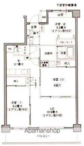 スミスあおやま(3LDK/3階)の間取り写真