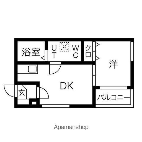 ハーモニーテラス高道町3(1DK/1階)の間取り写真