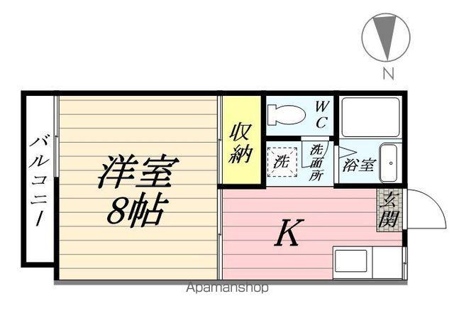 パールハイツ(1K/1階)の間取り写真