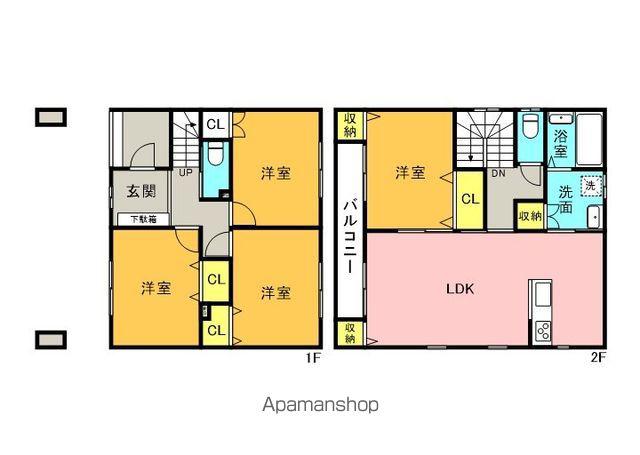 予讃線 丸亀駅 徒歩9分 2階建 築1年(4LDK)の間取り写真