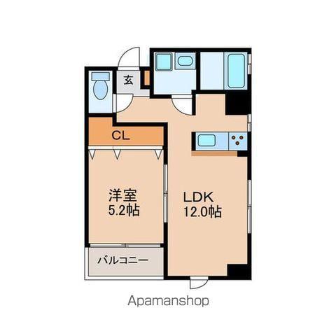 グランデ浄心(1LDK/8階)の間取り写真