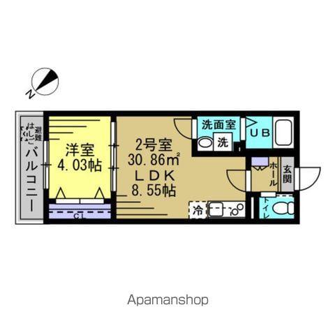 RIZE柏たなかⅠ(1LDK/2階)の間取り写真