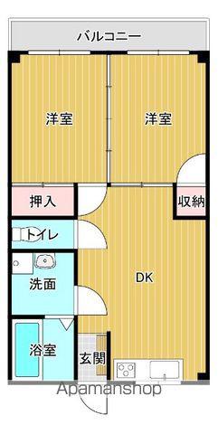 コーポ梅白(2DK/1階)の間取り写真