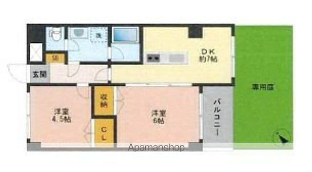 パイロットハウス北新宿(2DK/1階)の間取り写真