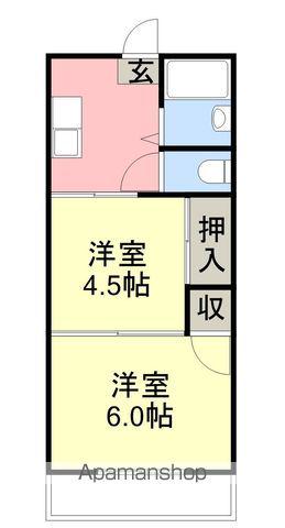 ハラダビル(2K/3階)の間取り写真