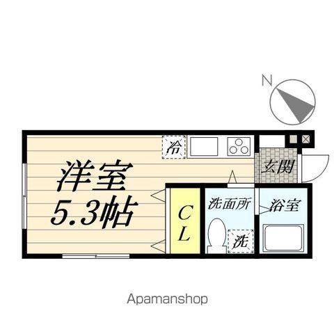 NAMAMUGI APARTMENT Ⅰ(ワンルーム/2階)の間取り写真