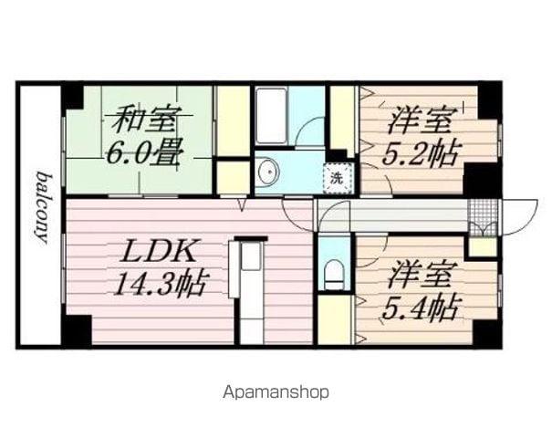 グラシアス芝山(3LDK/2階)の間取り写真
