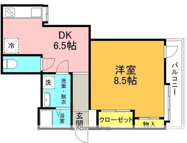 コーポ玉水Ⅴ(1DK/2階)の間取り写真