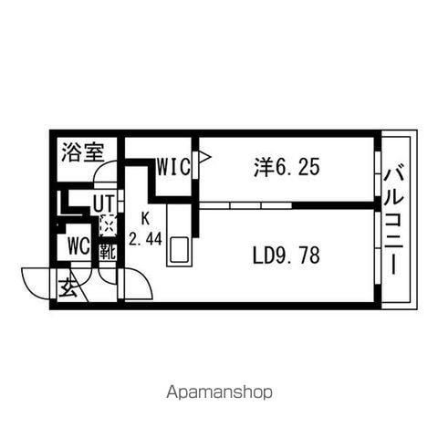 CIEL幌平橋Ⅱ(1LDK/3階)の間取り写真