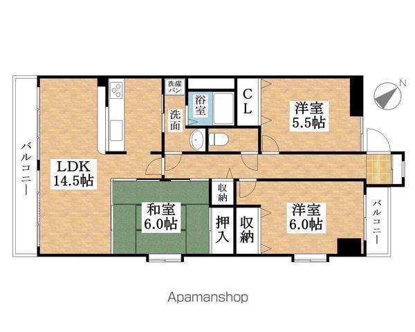 メッツア蔵王(3LDK/1階)の間取り写真