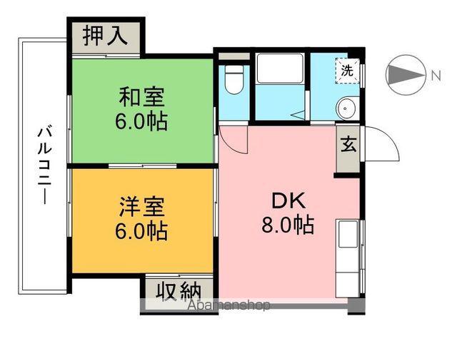 マノワール杉井流(2DK/2階)の間取り写真