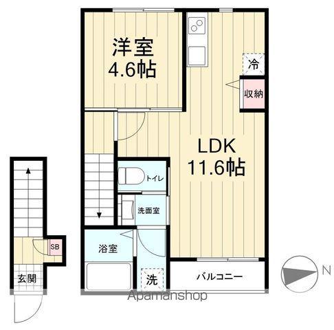 AVANCE(1LDK/2階)の間取り写真