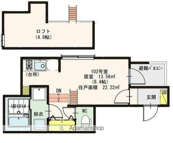 G-RESIDENCE KOIWA(ワンルーム/1階)の間取り写真