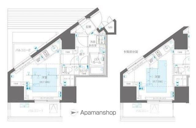 ZOOM信濃町(ワンルーム/9階)の間取り写真